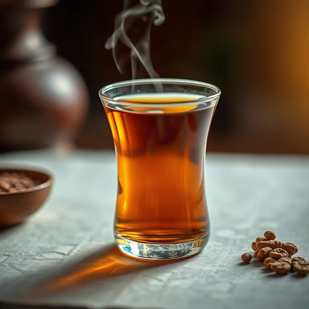 A glass of steaming Persian chai